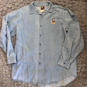 Vintage Disney Mickey denim button up medium
